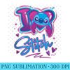 Lilo & Stitch - I Love Stitch Airbrush - Mug Sublimation PNG - Capture Imagination with Every Detail