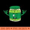 Cute Pickle Jar Kawaii Pickles Hands Up Funny Pickles - Ready To Print PNG Designs - Quick And Seamless Download Process