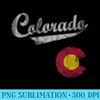 Retro Colorado Flag Home Love - Digital PNG Downloads - Vibrant and Eye-Catching Typography