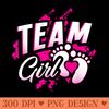 Gender Reveal Team Girl Baby Shower Party Pink Blue - PNG design downloads - Perfect for Sublimation Mastery