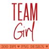 Cute Gender Reveal Team Girl Baby Announcement gift idea Raglan Baseball - Printable PNG Graphics - Easy To Print And User Friendly Designs