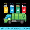 Recycling Trash Truck Funny Garbage Bin Truck - Transparent PNG Mockup - Perfect for Personalization
