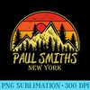 Vintage Paul Smiths New York NY Mountains Hiking Souvenir - Download PNG Picture - Transform Your Sublimation Creations