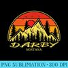 Vintage Darby Montana MT Mountains Hike Hiking Souvenir - Transparent Shirt Mockup - Quick And Seamless Download Process