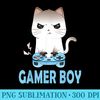 Gamer Kawaii Anime Gamer Cat Funny Video Gamer - Shirt Clipart Free PNG - Bold & Eye-catching