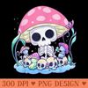 Skeleton Mushroom Pastel Goth Cottagecore Halloween - Beautiful PNG download - Perfect for Sublimation Art