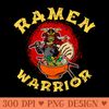 Ramen Warrior, Noodle, Cute Japanese Food, Kawaii - High Quality PNG files - High Resolution And Print Ready Designs