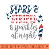 Stars and Stripes Sparkles Patriotic 4th of July Men - Clipart PNG - Perfect for Sublimation Art