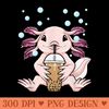 Axolotl Bubble Tea Kawaii Axolotl Milk Tea Boba Tea - PNG Design Files - Premium Quality PNG Artwork