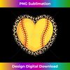 Cute Softball Heart Leopard Print Girls Softball Lover - Modern Sublimation PNG File