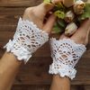 1Crochet cuffs bracelet Wedding lace blacelet Women's white ruffle cuffs.jpg