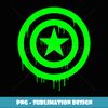 Marvel Captain America Shield Neon Green Logo - Digital Sublimation Download File