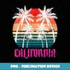 Cali Summer Vacation Palm Trees CA Beach Retro California - Premium PNG Sublimation File