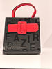 Letter Embossed Satchel Purse Black and Red.jpg