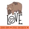 Mom Bear Love Baby Bear Cub - PNG Graphics - Perfect for Sublimation Art