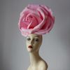 Giant shiny rose fascinator Kentucky Derby hat, wedding headdress bride.jpg