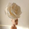 big rose headpiece Champagne fascinator.jpg