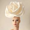 giant rose headpiece Champagne fascinator.jpg