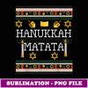 Funny Jewish Dreidel Hanukkah Menorah Candle Ugly Sweater - Professional Sublimation Digital Download