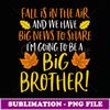 Big Brother Fall Pregnancy Announcement Autumn Baby - High-Resolution PNG Sublimation File