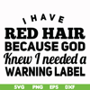 FN000377-I have red hair because god knew I needed a warning label svg, png, dxf, eps file FN000377.jpg