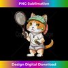 Vintage Cat Playing Tennis, Tennis Racquet, Kitties Lover - Trendy Sublimation Digital Download