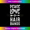 Peace Love and Hair Bands Funny 80s Music - Vintage Sublimation PNG Download