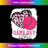 Bleached Pink Softball Heart Baseball Leopard Messy Bun - Sublimation-Ready PNG File