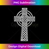 White Celtic Cross Front and Back Print  1 - Instant PNG Sublimation Download