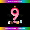 Sweet donut It's My 9th Birthday 9 Yrs Old Birthday - Creative Sublimation PNG Download