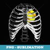 Softball Heart in Ribcage - Halloween Softball - Sublimation Digital Download