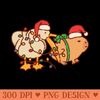 Pelican eats capybara, Merry Christmas, lights and red hat - PNG Illustrations - Unique