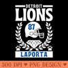 Detroit Lions Sam Laporta 87 American Football - Transparent PNG - Flexibility