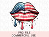 Dripping Lips American Flag 4th of July USA Retro Stars Summer Vibes USA Trendy Graphics PNG Sublimation T Shirt & Faux Hat Patch Design.jpg