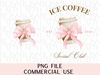 Ice Coffee Social Club Coquette Girly Pink Bow Soft Girl Aesthetic Double Sided Front Back Pocket PNG Sublimation Instant Downloadable File.jpg