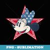 Disney Minnie Mouse Red White and Blue Retro Americana - Unique Sublimation PNG Download