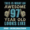 Vintage 1924 s Mens 97th Birthday For 97 Year Old - Sublimation PNG File