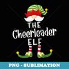 Cheerleader Elf Group Christmas Funny Pajama Party - Vintage Sublimation PNG Download