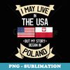 Poland American Flag USA Polish Roots s - Instant PNG Sublimation Download