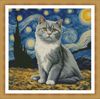 The Starry Night Painting With Gray Cat2.jpg