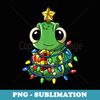 Christmas Turtle Tree Chelonian Cooter Pajamas Xmas Lights - Premium PNG Sublimation File