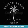 Fun Destin Beach FL Novelty Palm Tree Graphic Novelty Art - Sublimation PNG File