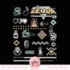 Nintendo Zelda 8-Bit Pixel Boho Gold Icons Graphic png, digital download, instant png, digital download, instant .jpg