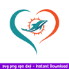 Heart Miami Dolphins Logo Svg, Miami Dolphins Svg, NFL Svg, Png Dxf Eps Digital File.jpeg