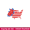 Floral USA Map, Floral USA Map Svg, 4th of July Svg, Patriotic Svg, Independence Day Svg, USA Svg, png,dxf,eps file.jpeg