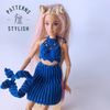 Handmade crochet doll skirt and top set for Barbie