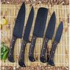 5 PC Custom Handmade Hand Forged Black Coated Carbon Steel Chef Set Kitchen Knives (5).jpeg
