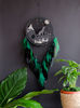wolf dream catcher with black and green feathers 2.jpg