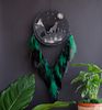 wolf dream catcher with black and green feathers 3.jpg