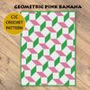 4. Geometric Pink Banana - crochet blanket pattern